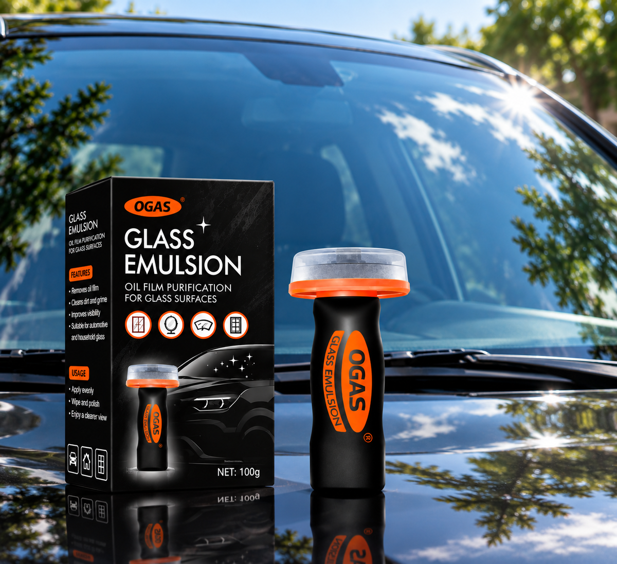 OGAS Glass Treatment – Streak-Free Automotive Glass Cleaner